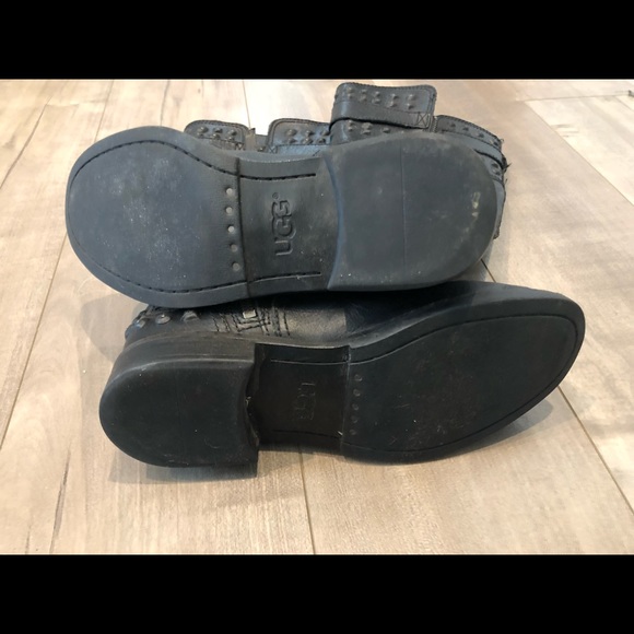 UGG Black leather studded boots - Picture 3 of 3
